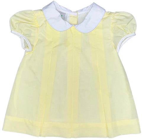 Magnolia Steel Pale Yellow/White Collar Pleat Dress