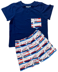 Fourth of July Boats 2pc