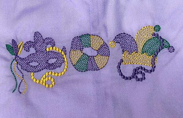 Mardi Gras Embroidered Bubble