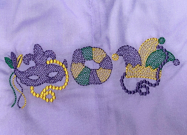 Mardi Gras Embroidered Jon Jon